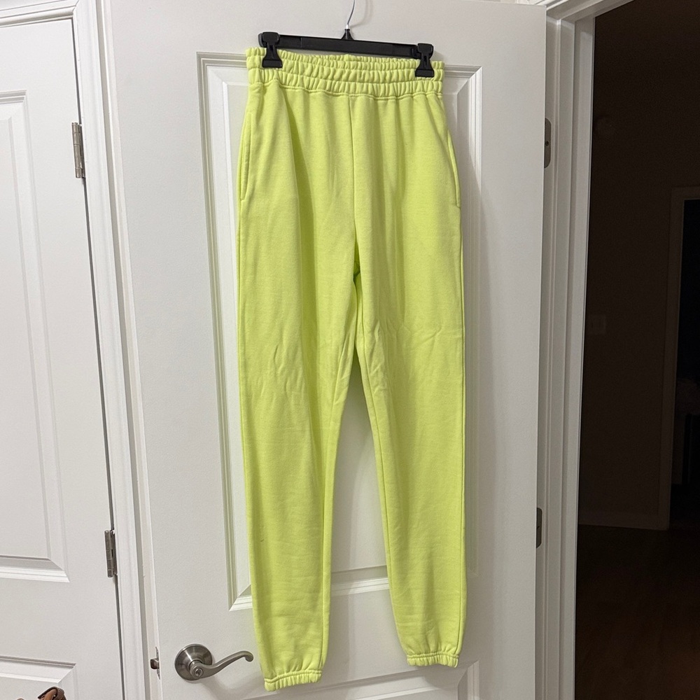 Neon Yellow Women’s Jogger Bottoms - Unbranded: 2 Tall